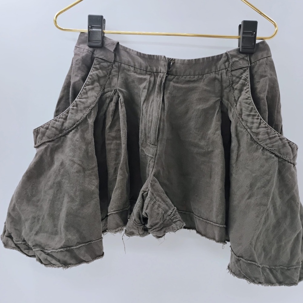 Twinkle by Wenlan Dark Gray bohemian lagenlook skirt style shorts y2k linen